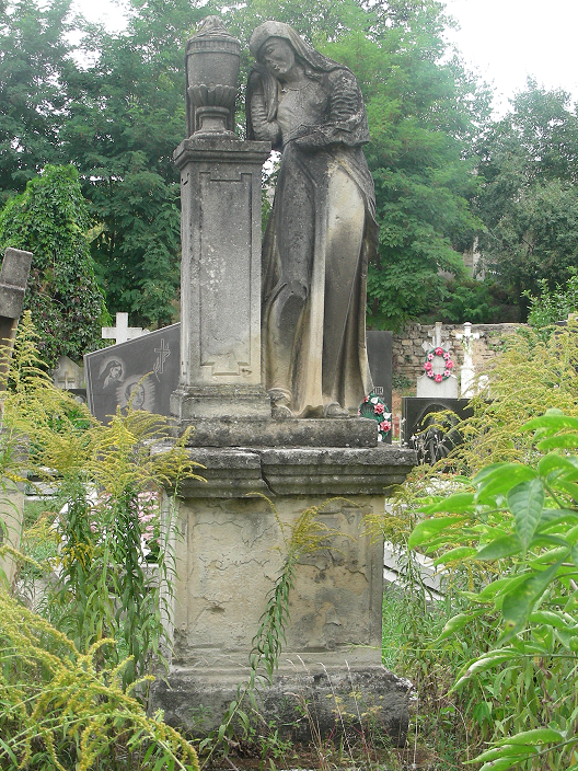 Nagrobek [...] Grundhei, cmentarz w Zaleszczykach, stan z 2019 r.