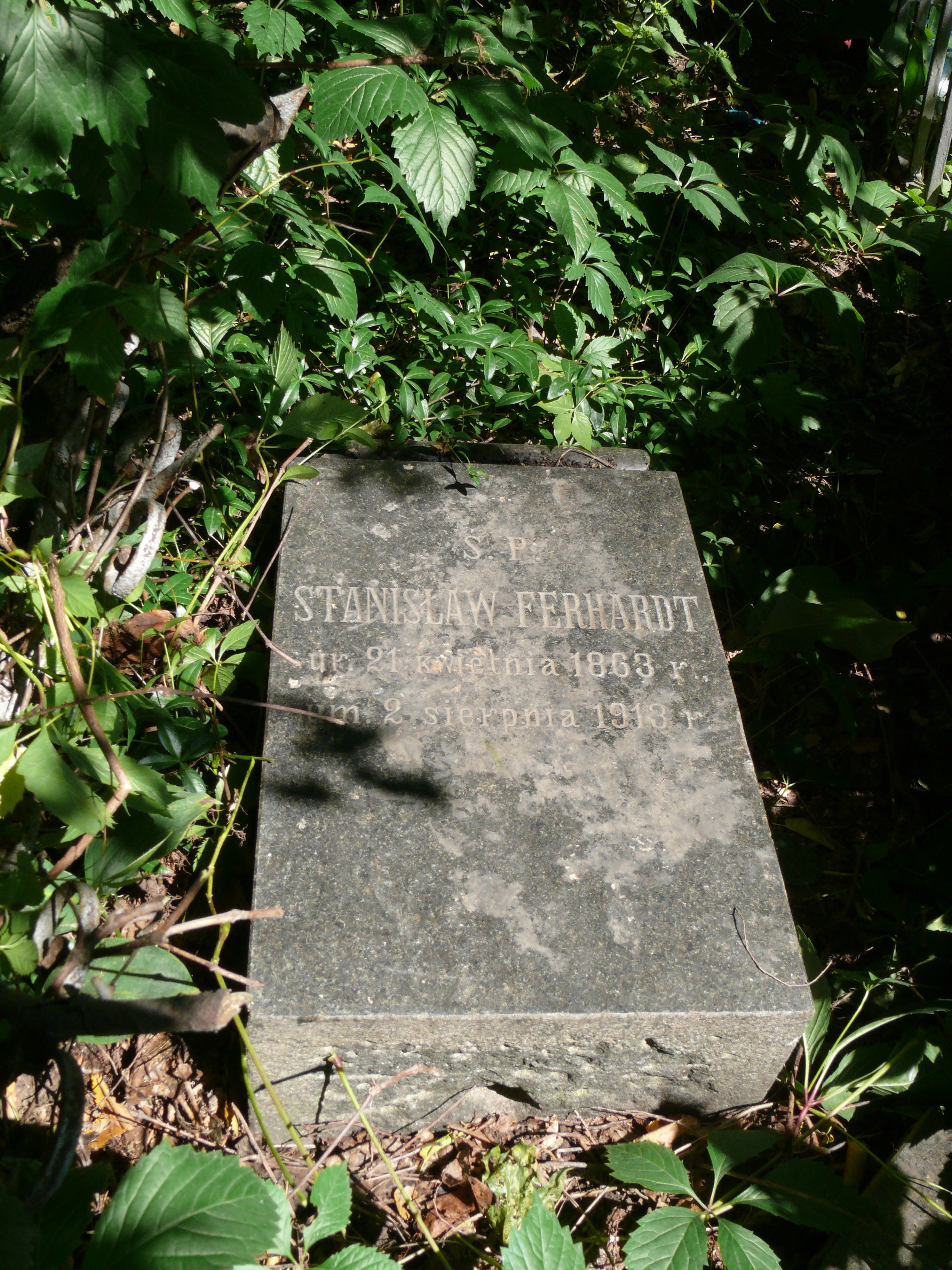 Tombstone of Stanislav Ferhardt, Bajkova cemetery, Kiev, 2021