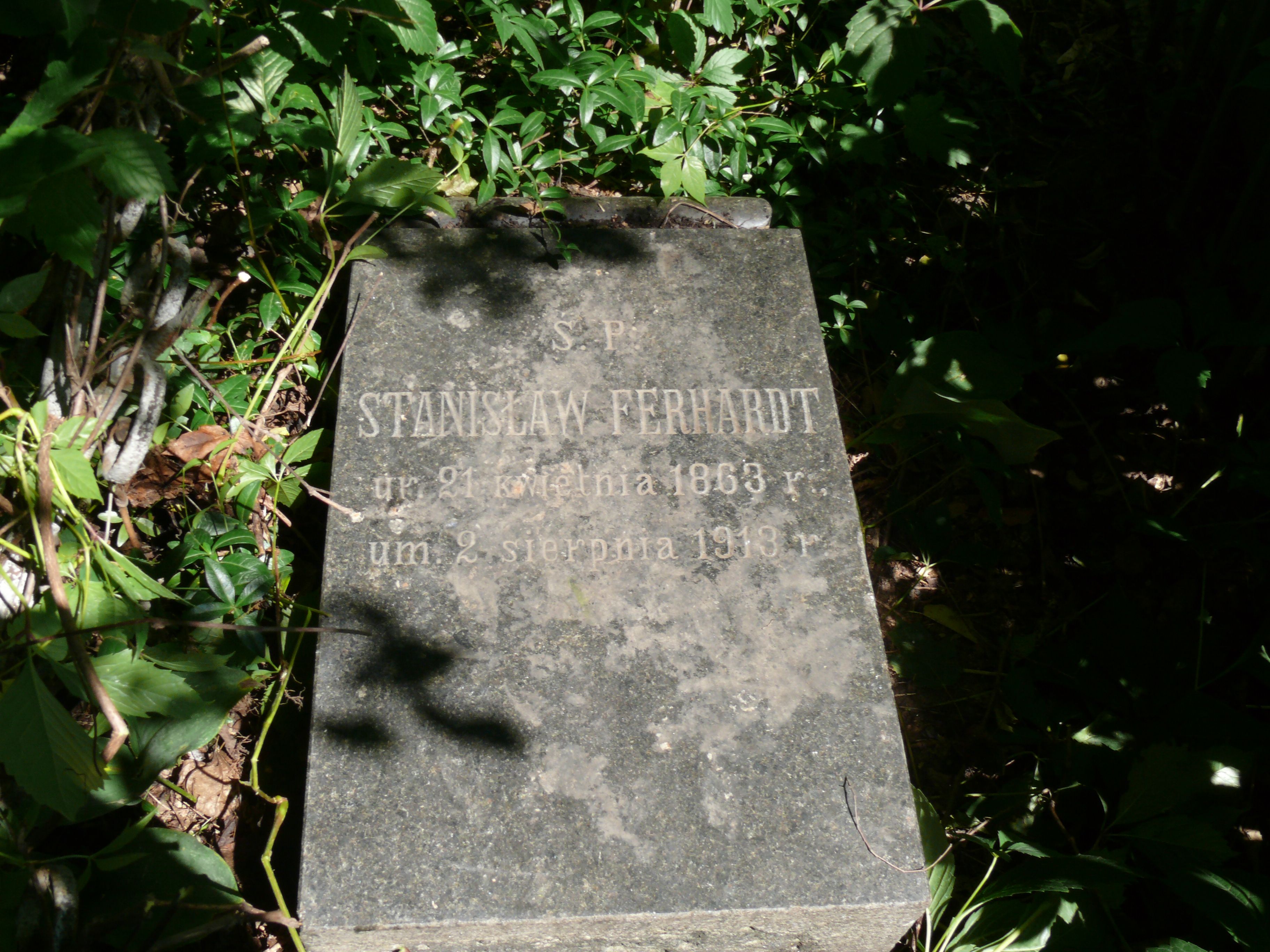 Tombstone of Stanislav Ferhardt, Bajkova cemetery, Kiev, 2021