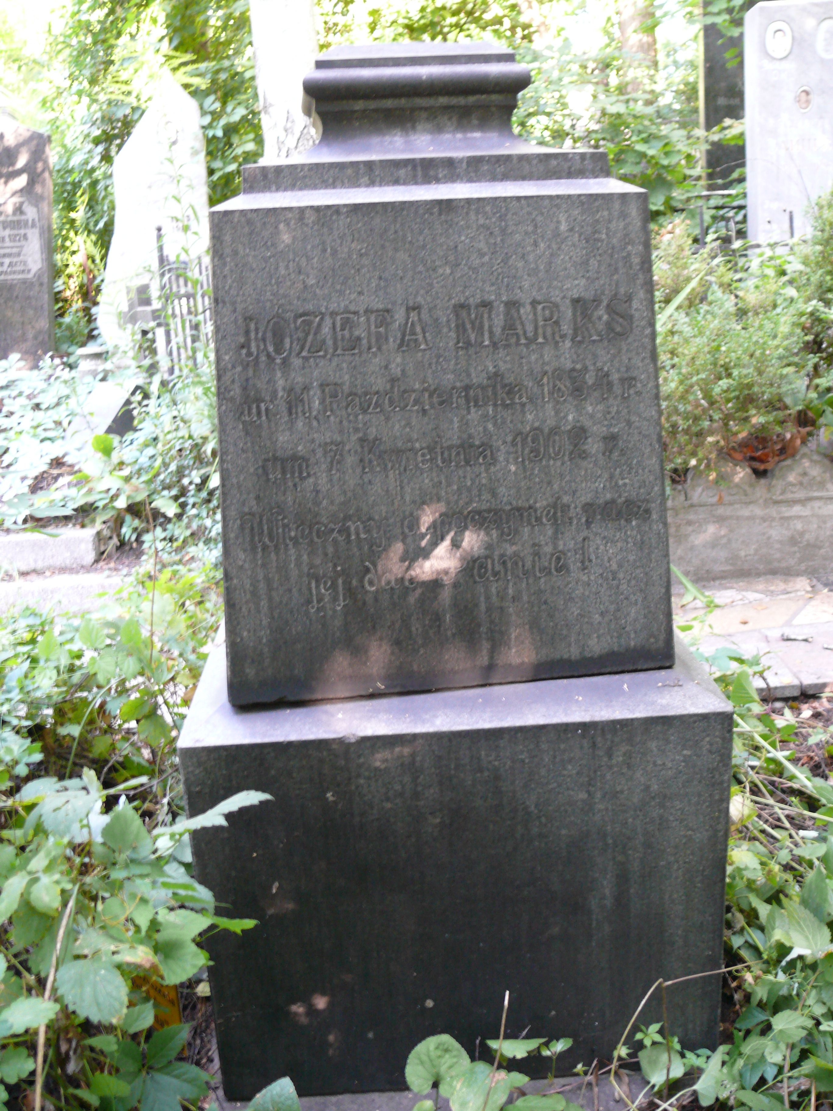 Nagrobek Józefy Marks, cmentarz Bajkowa w Kijowie, stan z 2021