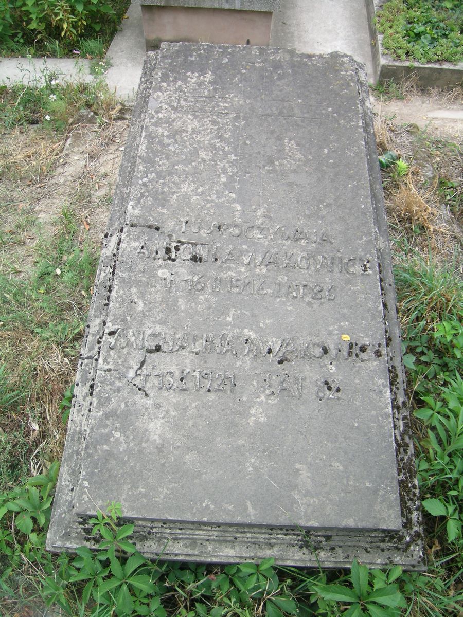 Tombstone of Antoni and Michalina Avakovich, Zaleszczyki cemetery, as of 2019.
