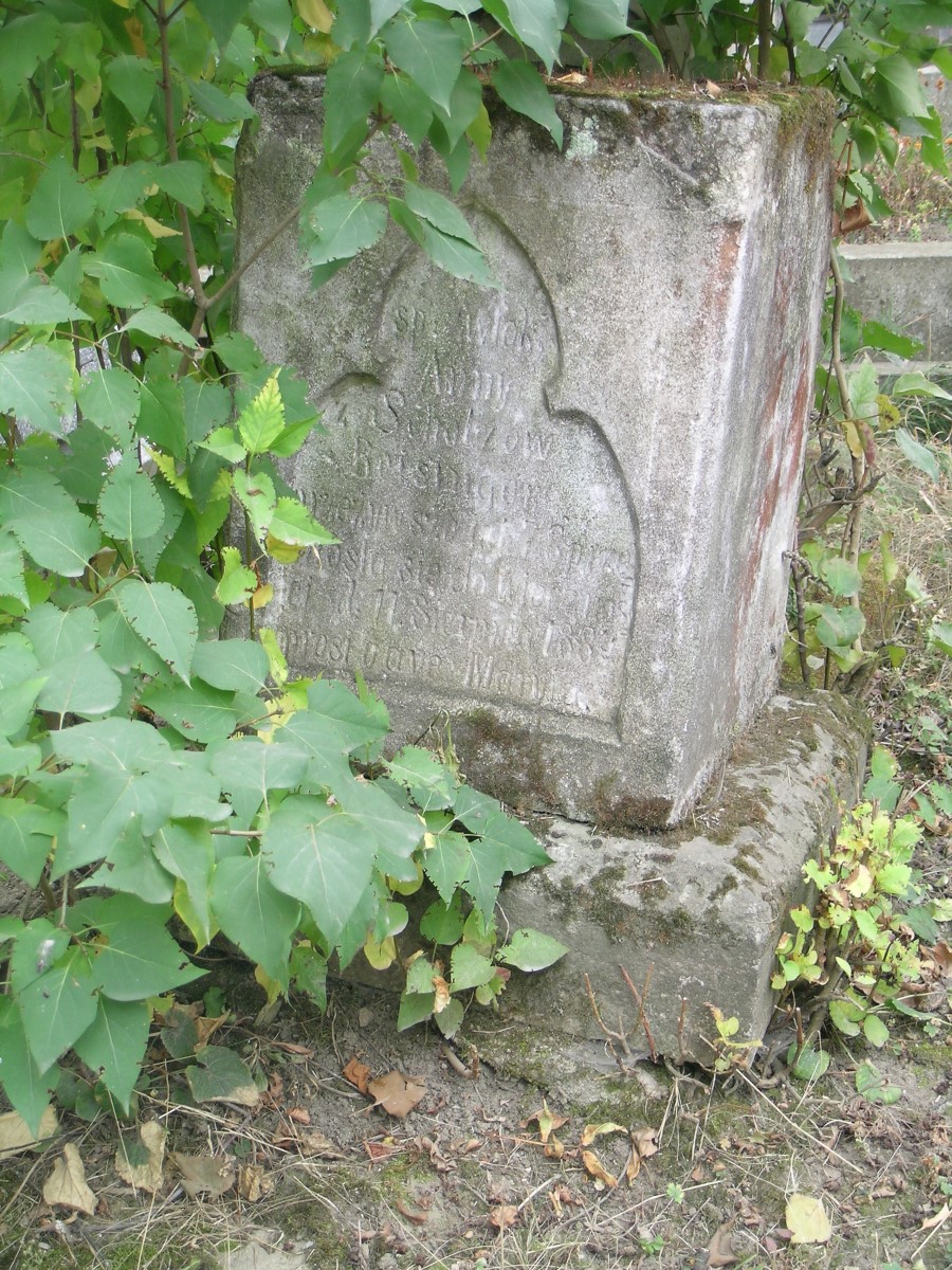 Nagrobek Anny Beisinger, cmentarz w Zaleszczykach, stan z 2019 r.