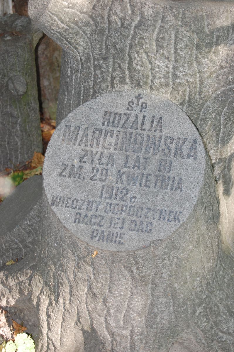 Napis z nagrobka Rozalii Marcinowskiej