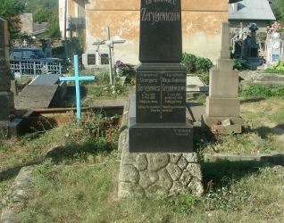 Nagrobek Ludomiły Negrusz i rodziny Zerygiewicz, cmentarz w Zaleszczykach, stan z 2019 r.