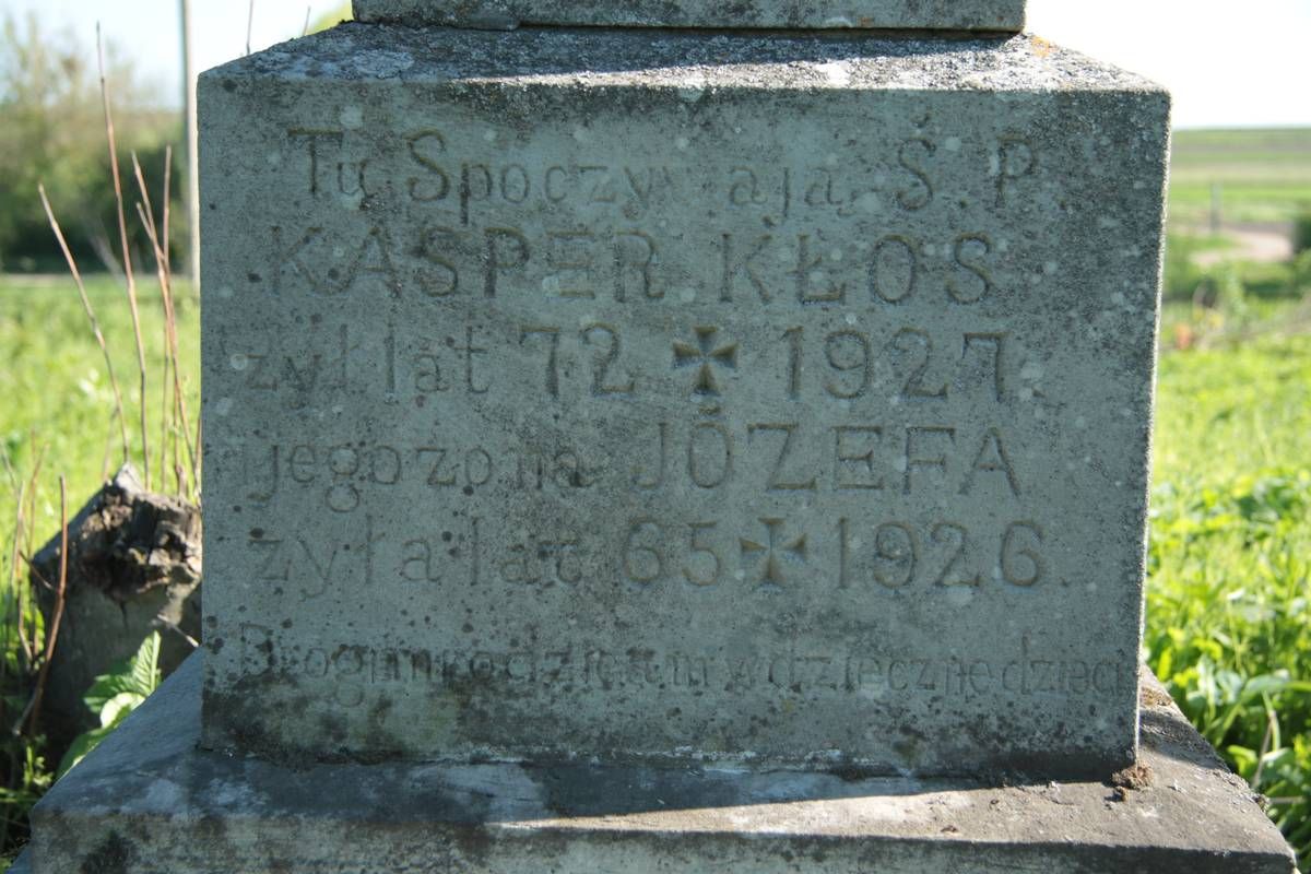 Tombstone of Kasper and Józefa Kłos