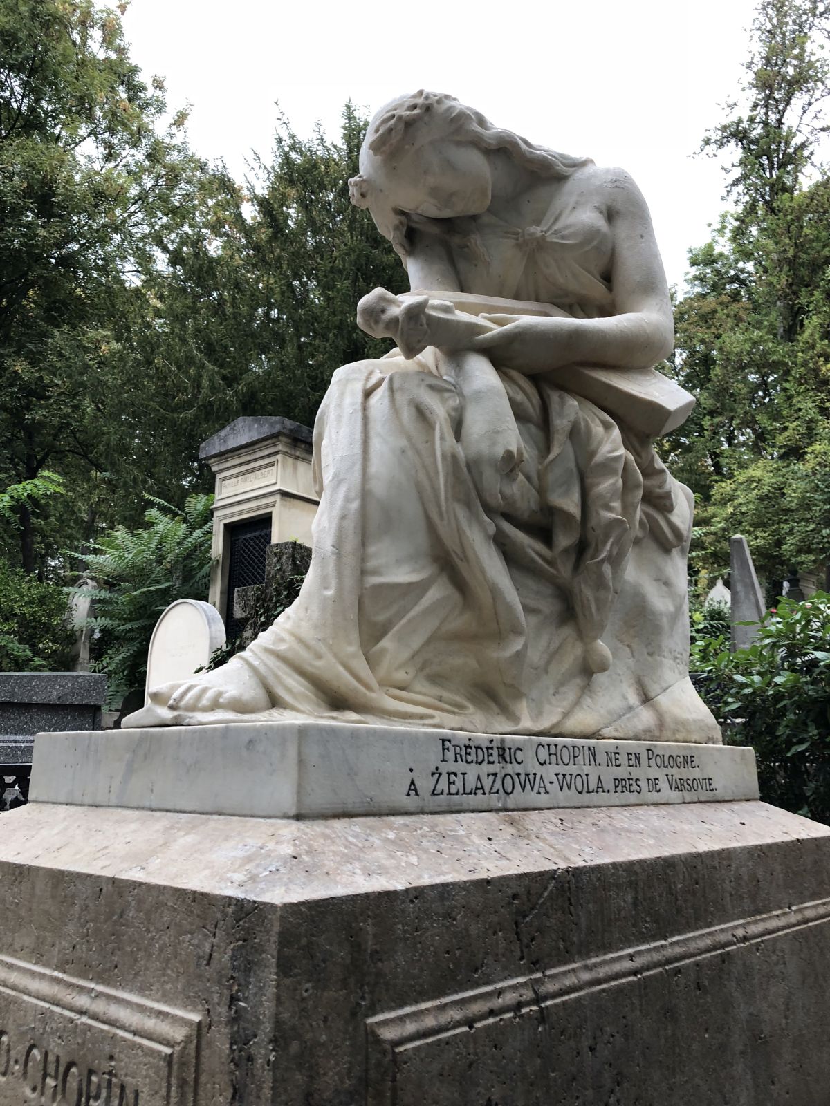 Tombstone of Frédéric Chopin in the Père-Lachaise cemetery in Paris