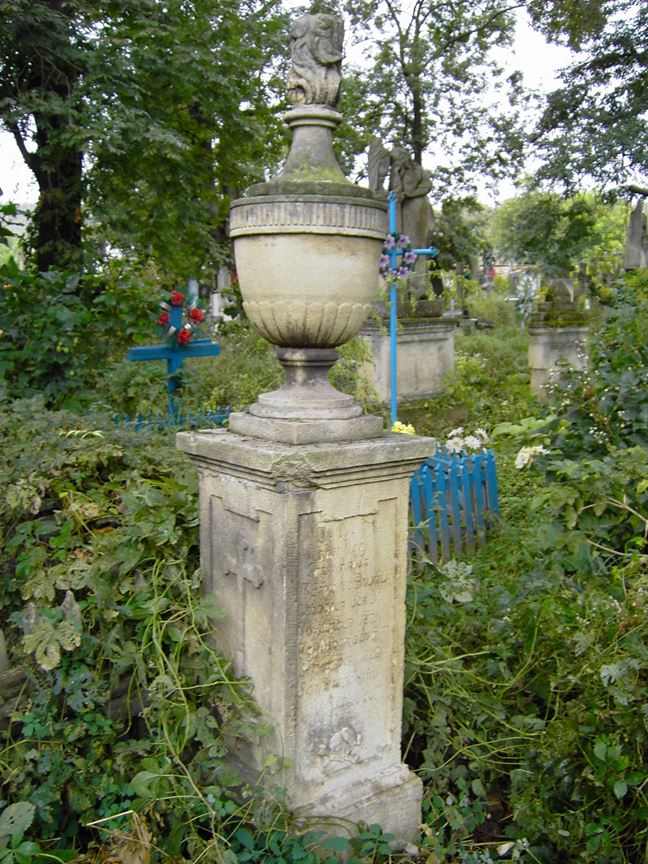 Tombstone of Carl Brunicki, cemetery in Zaleszczyki, state from 2005