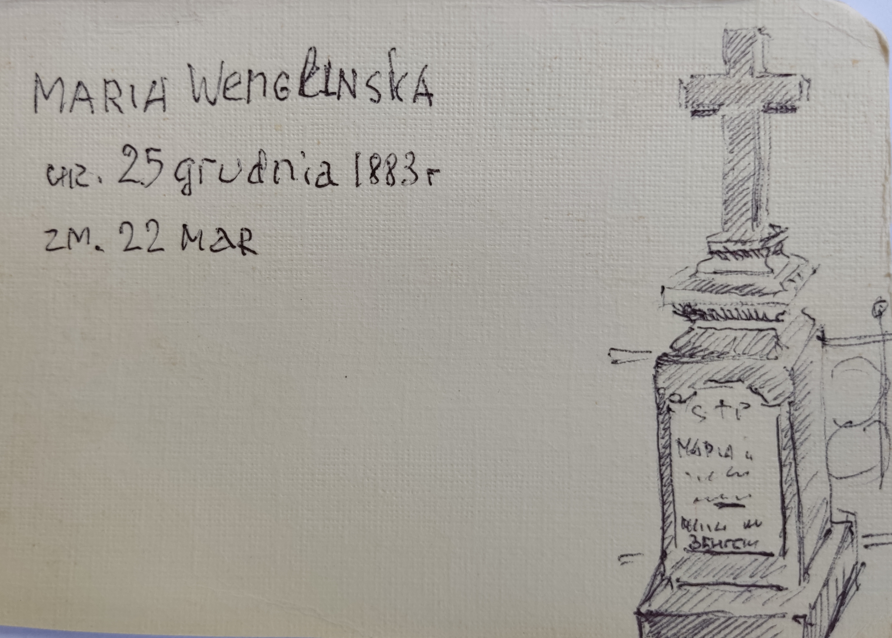 Fotografia przedstawiająca Tombstone of Maria Węgielnicka (Wengeincka)
