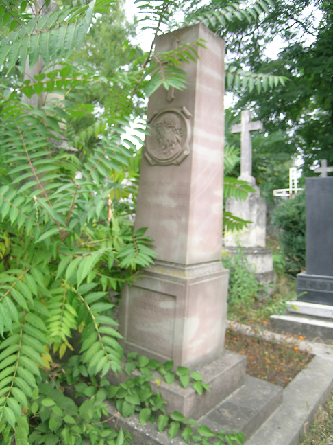 Tombstone of Amalia and Stanislav Juzw, Zaleszczyki cemetery, as of 2019.