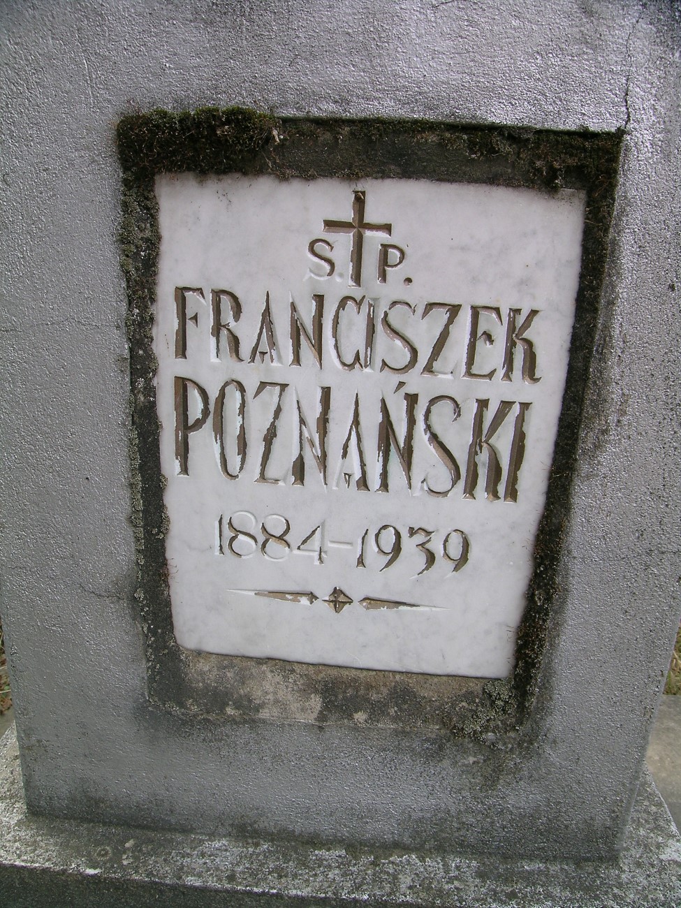Tombstone of Franciszek Poznański, cemetery in Zaleszczyki, as of 2019.