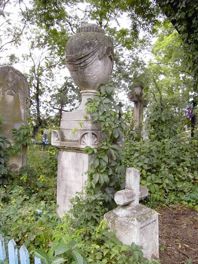 Tombstone of Theresia Schmelz, cemetery in Zalischyky, state from 2005