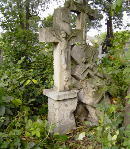 Nagrobek Jana Schultisa, cmentarz w Zaleszczykach, stan z 2019 r.