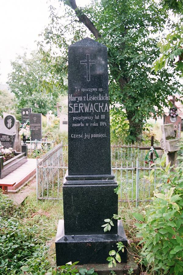 Tombstone of Maria Serwacka, cemetery in Zaleszczyki, state from 2005