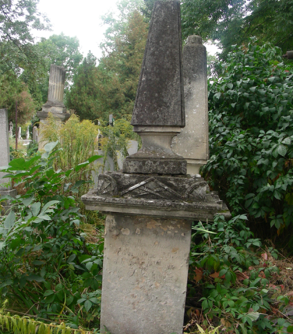 Nagrobek Johana Stachorskiego, cmentarz w Zaleszczykach, stan z 2019 r.