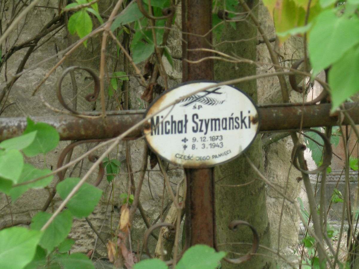 Tombstone of Michal Szymanski, Zaleszczyki cemetery, as of 2019.