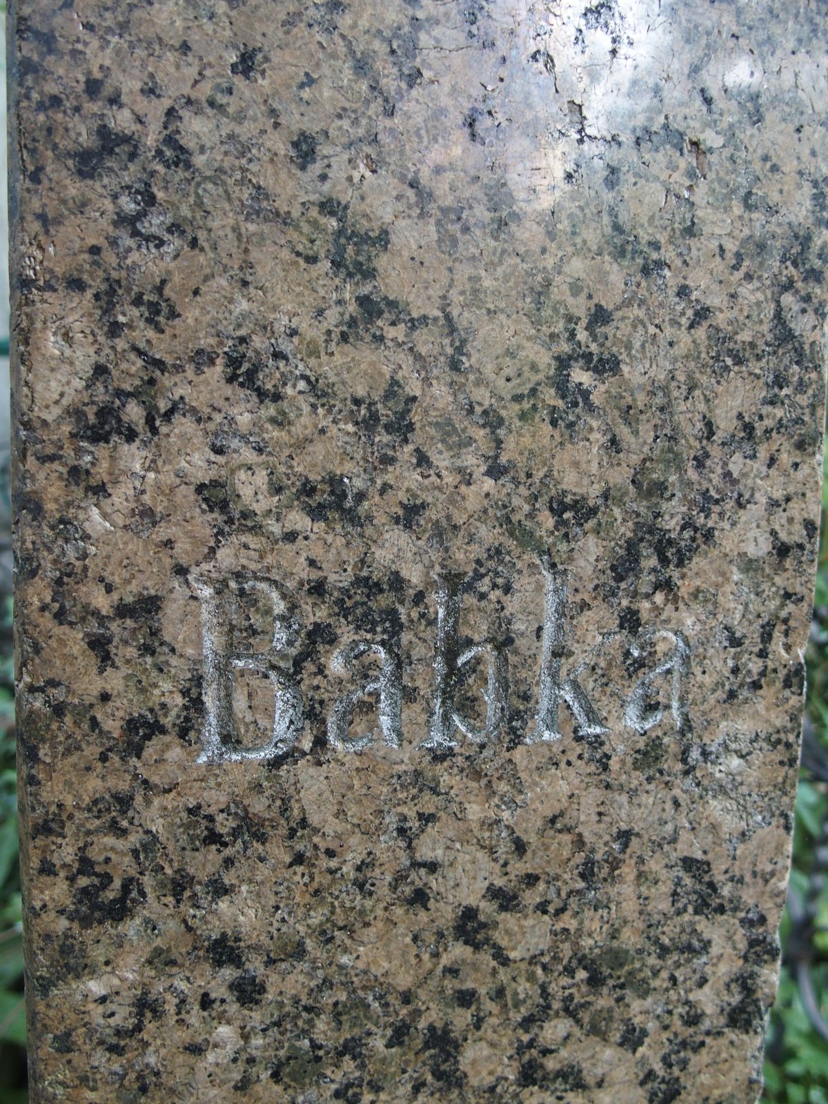 Fragment nagrobka Antoniny de Krauze Puchalskiej, Mieczysława Radomskiego, cmentarz Bajkowa w Kijowie, stan z 2021
