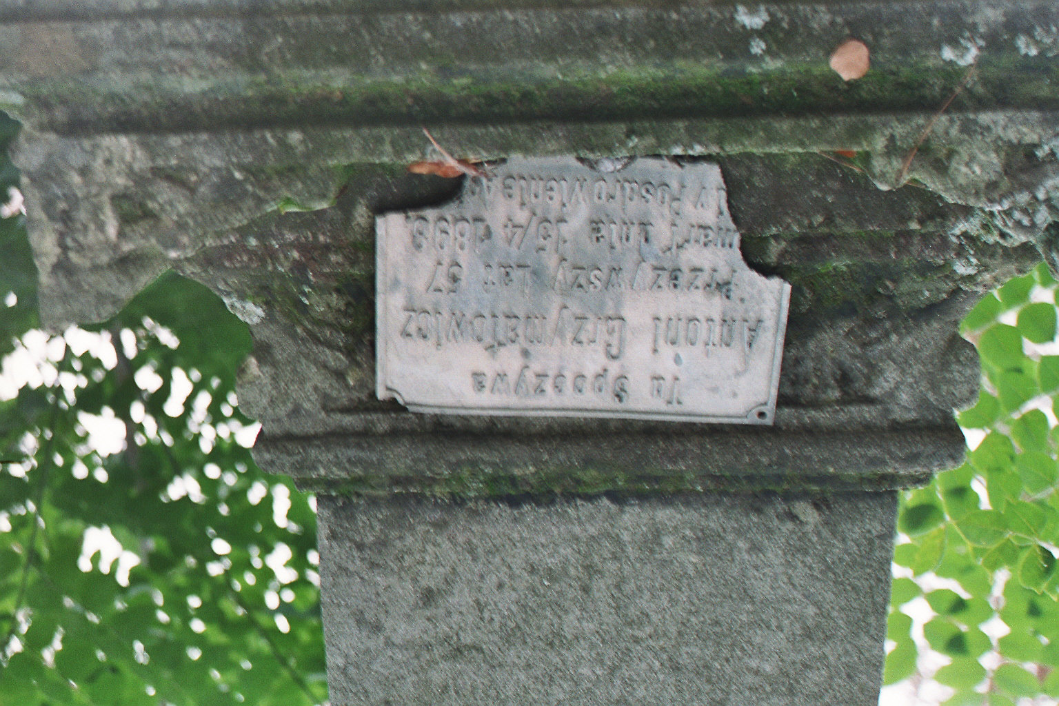 Tombstone of Antoni Grzymałowicz