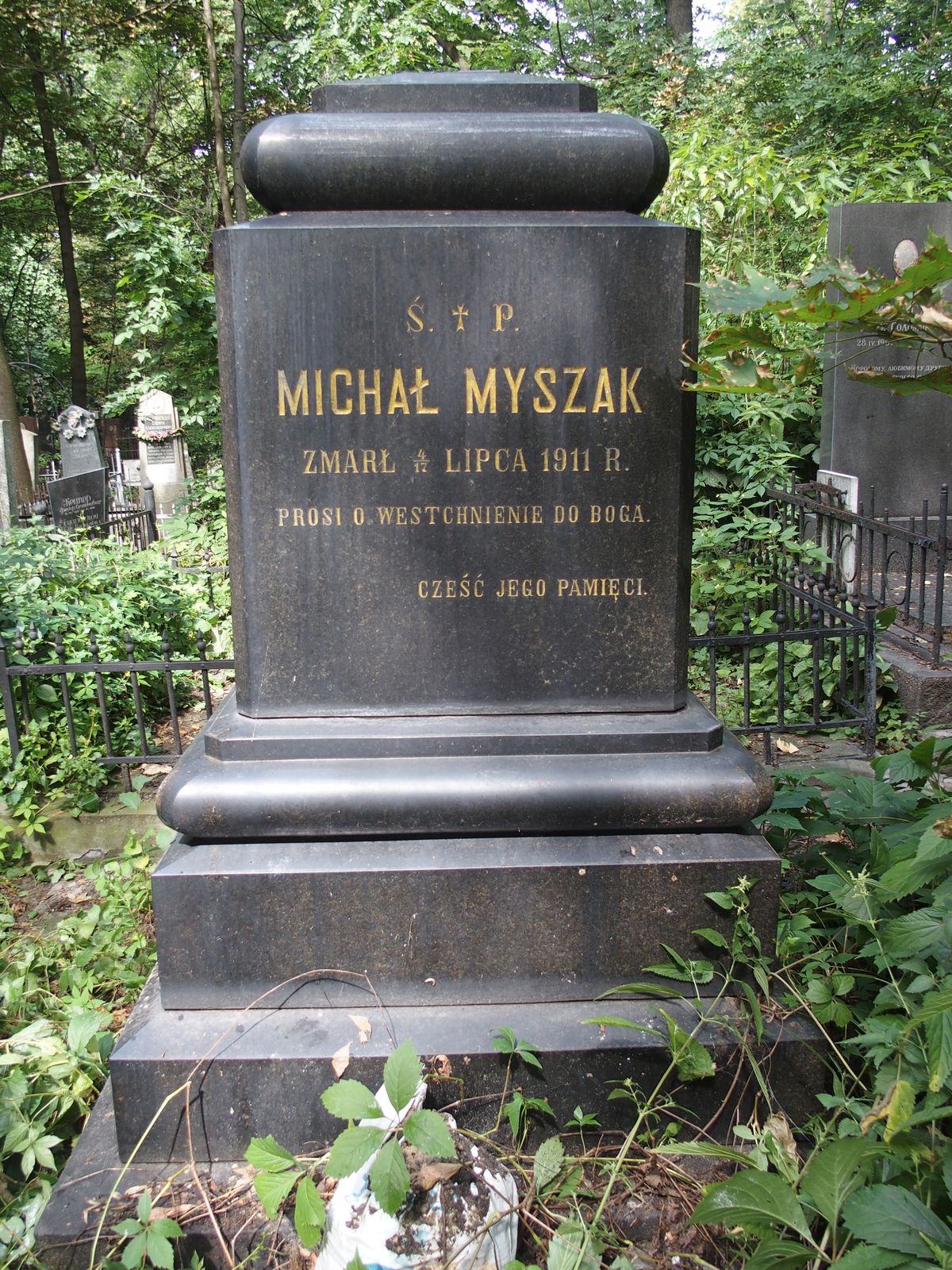 Nagrobek Michała Myszaka, cmentarz Bajkowa w Kijowie, stan z 2021