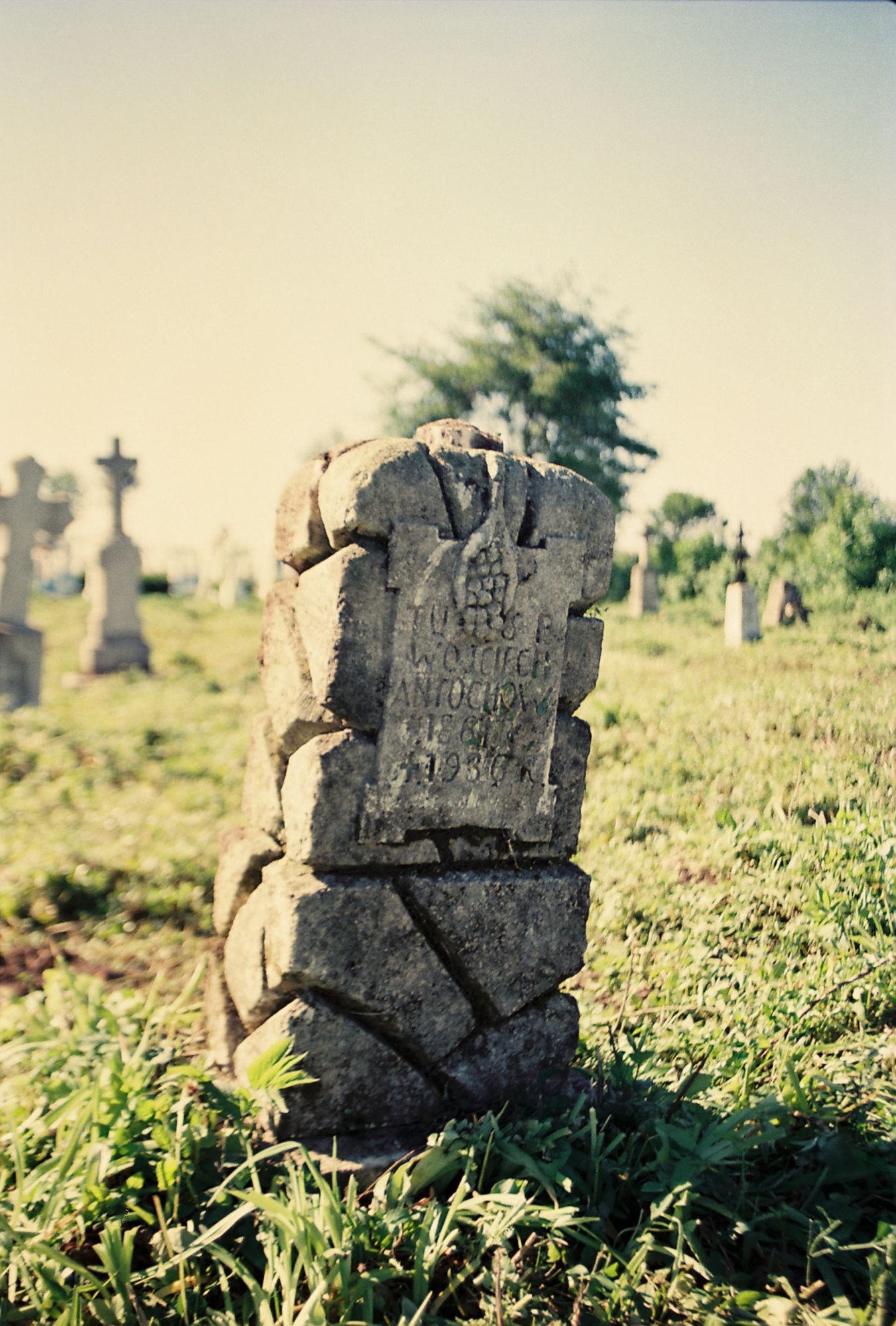 Tombstone of Wojciech Antokhov, Lauschycha cemetery, Ukraine