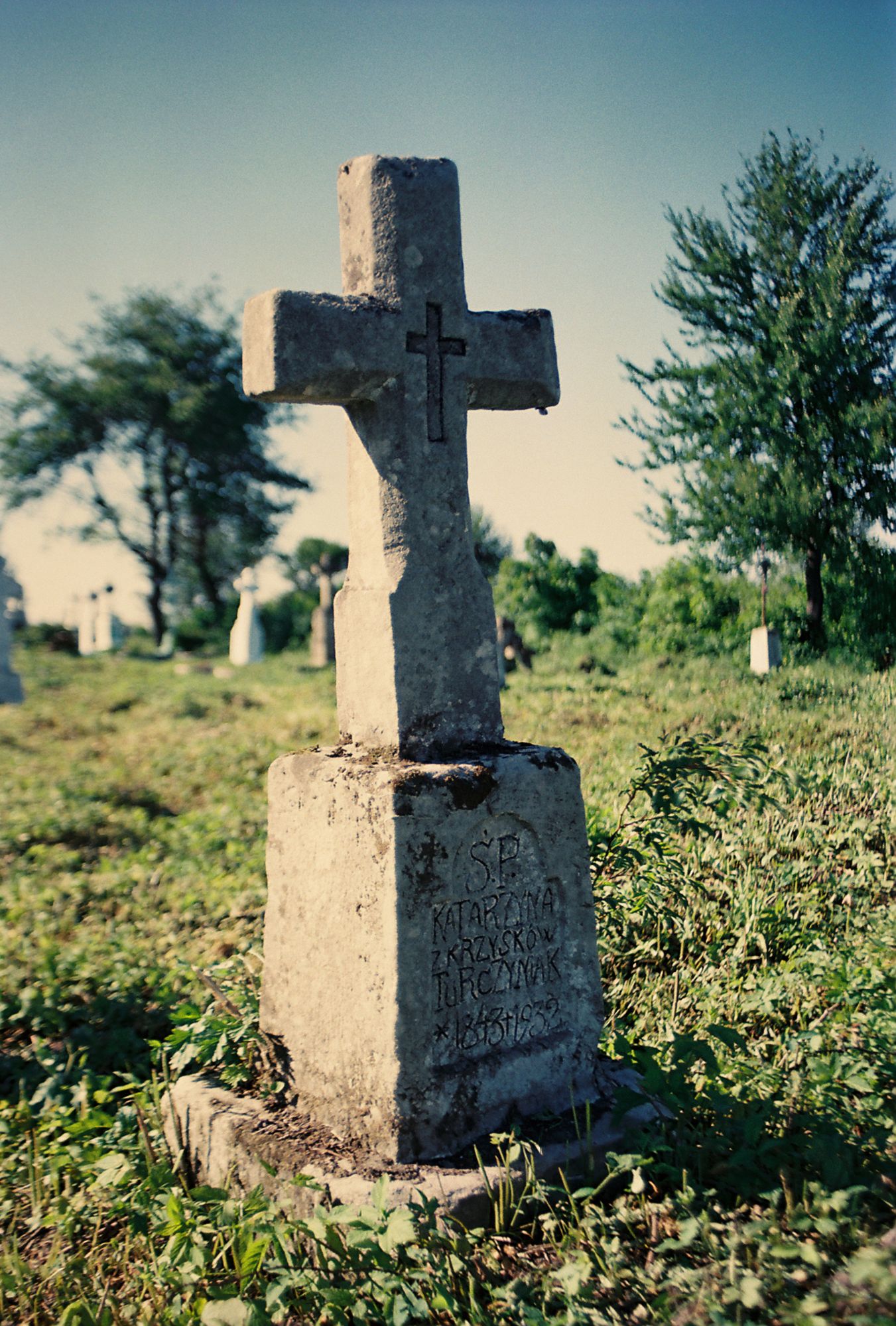 Pierre tombale de Katharina Turchynak, cimetière de Lausch, Ukraine