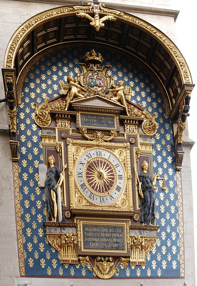 Clock from the Clock Tower of the Palais de la Cité in Paris