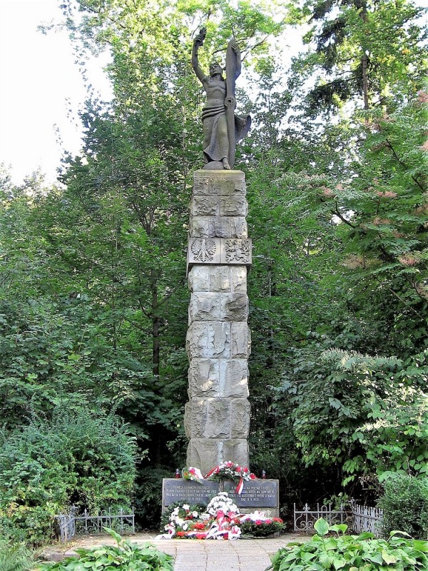 Monument to the "aviator-Icarus" at the site of the tragic death of pilots František ¯wirka and Stanislav Wigura at ¯wirkowisko, by Julius Pelikán, ca. 1950, Český Cierlicko, Czech Republic