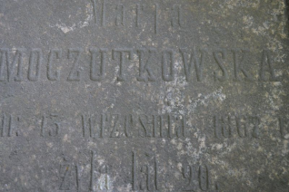 Napis z nagrobka Marii Moczutkowskiej