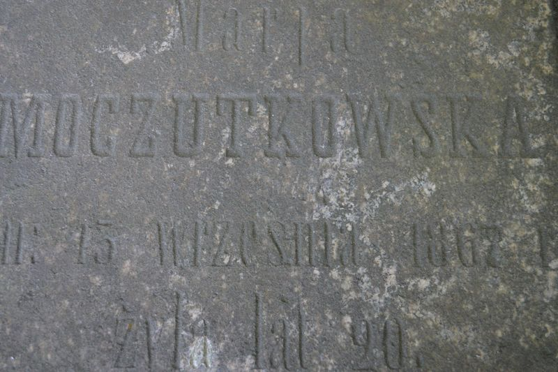 Gravestone inscription of Maria Moczutkowska