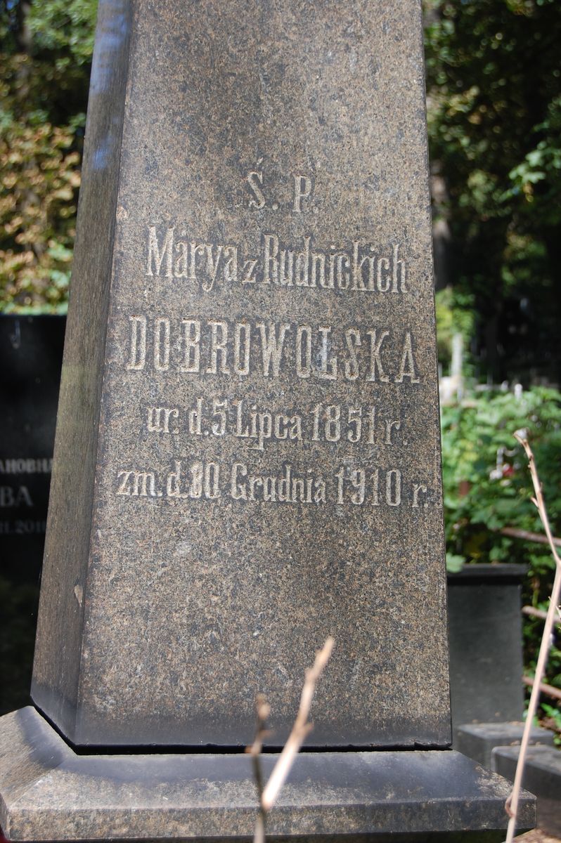 Tombstone of Mary Doborvolskaya, as of 2022
