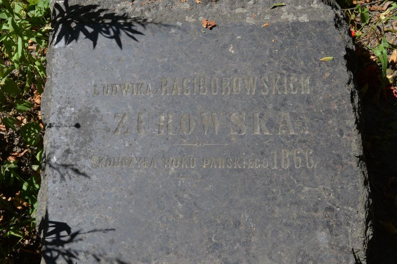 Napis z nagrobka Ludwiki Żurowskiej