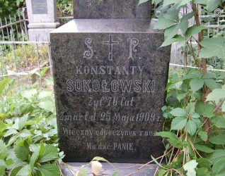 Nagrobek Konstantego Sokołowskiego, stan z roku 2022