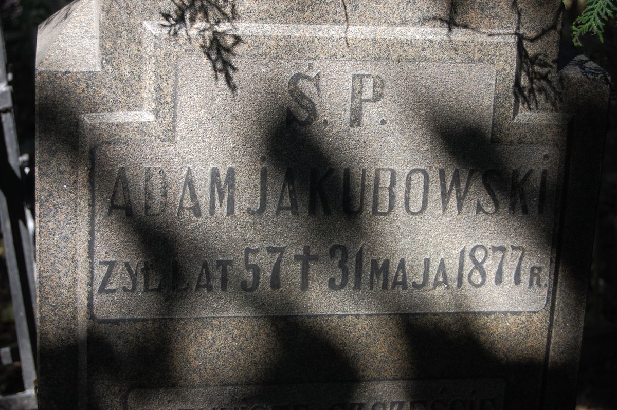 Inscription by Adam Jakubowski, as of 2022