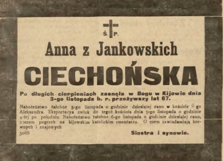 Nekrolog Anny Ciechońskiej