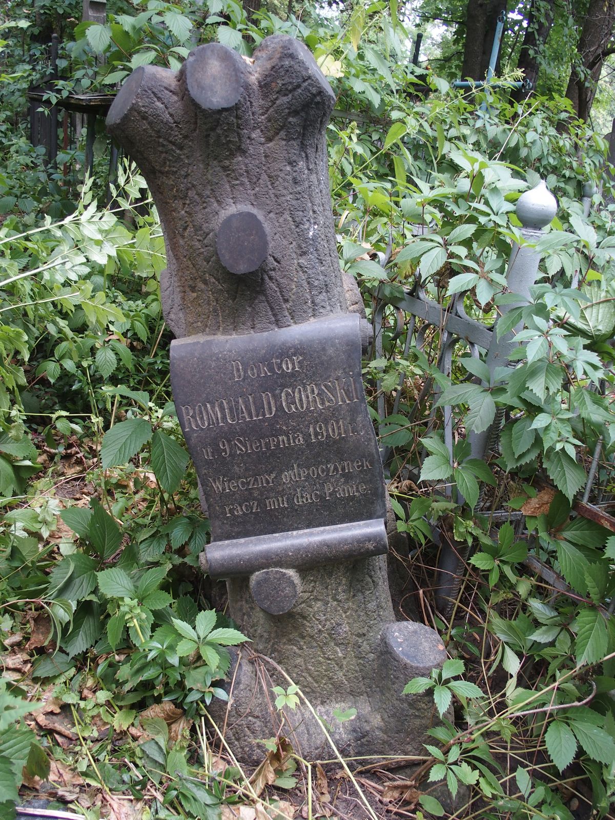 Nagrobek Romualda Gorskiego, cmentarz Bajkowa w Kijowie, stan z 2021