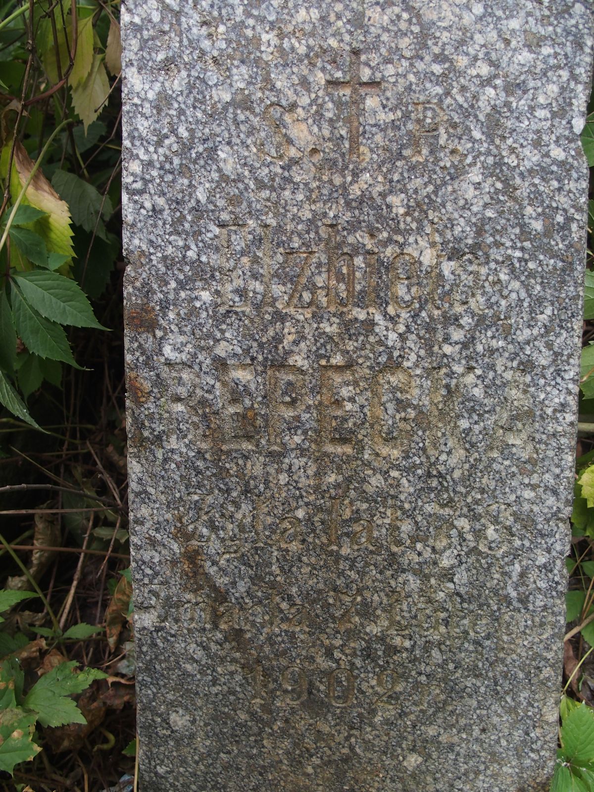 Inscription from the tombstone of Elisabeth Repetskaya, Baykova cemetery in Kiev, as of 2021