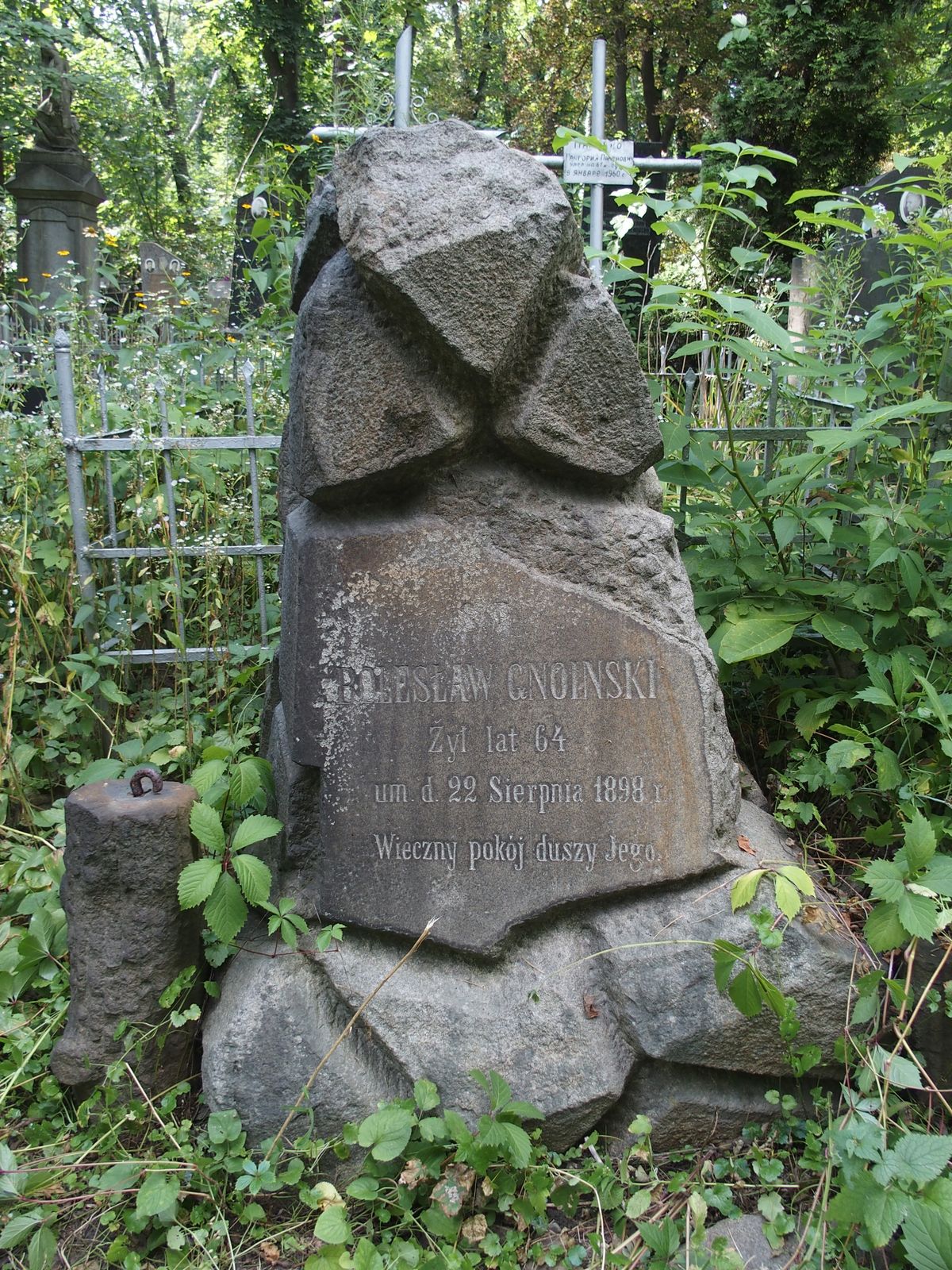 Tombstone of Boleslav Gnoinski, Baykova cemetery, Kyiv, as of 2021