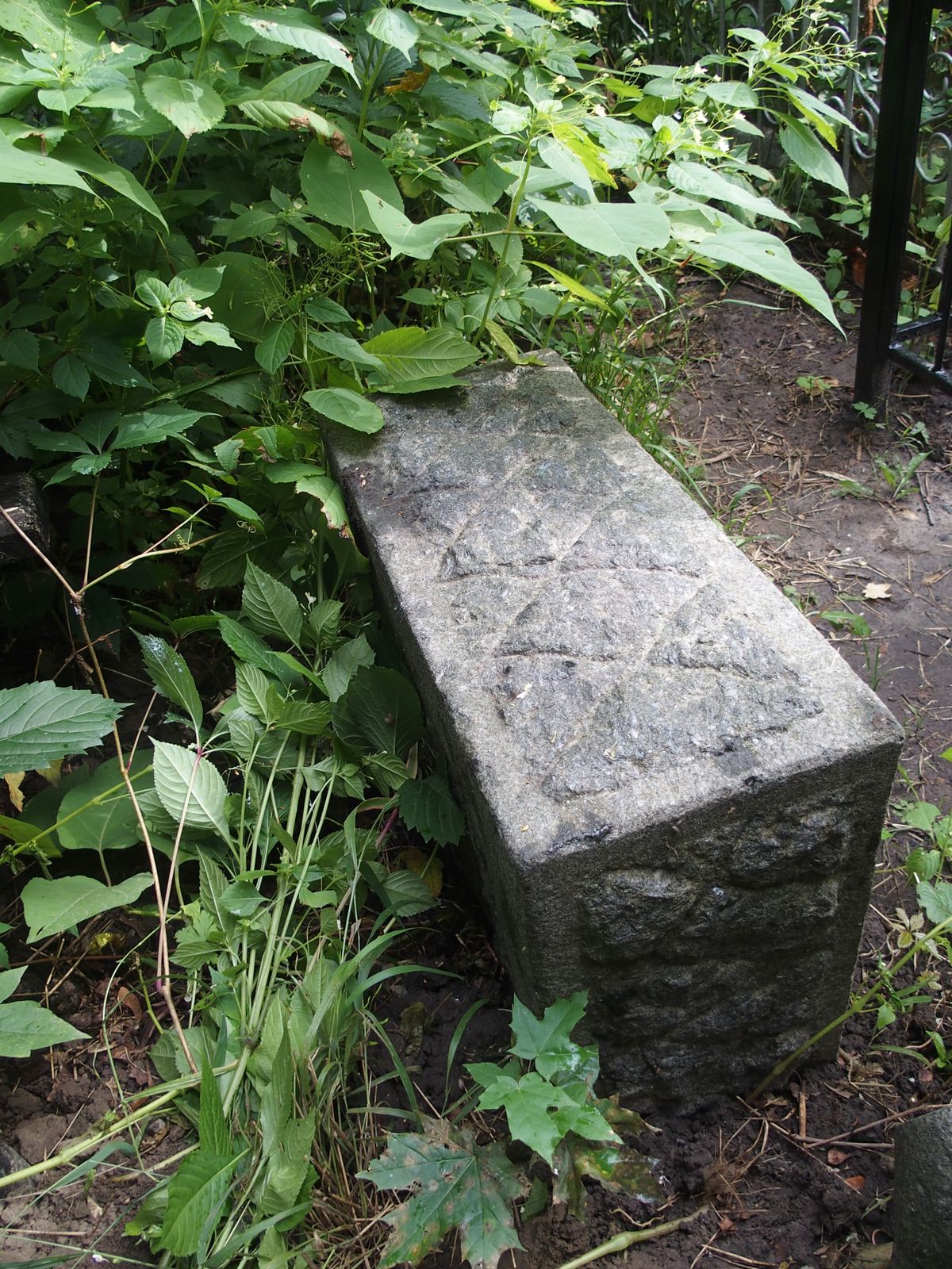 Plinth of the gravestone of Nina Tomasevskaya, Bajkova cemetery, Kiev, as of 2021