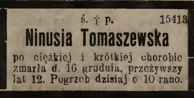 Photo montrant Tombstone of Nina Tomaszewska