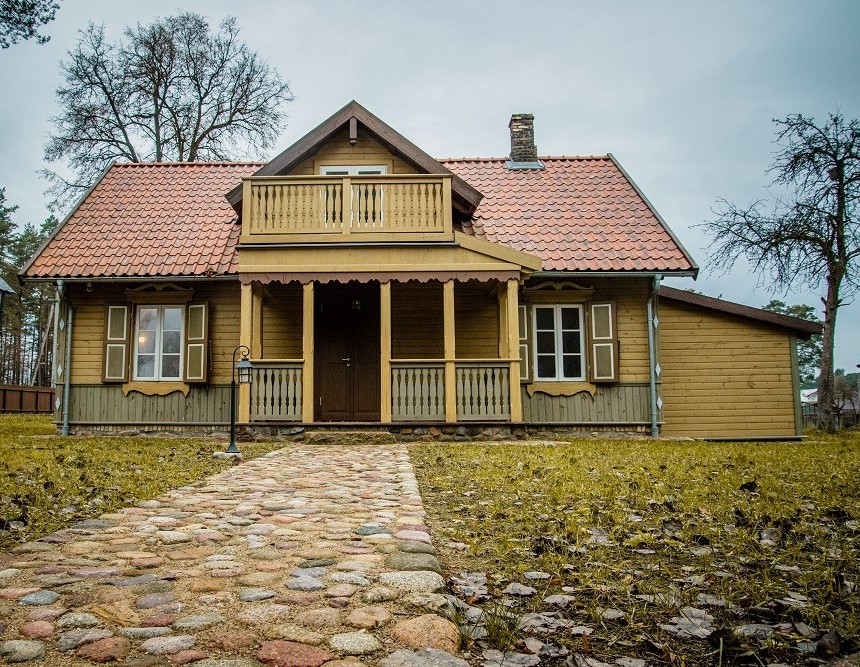 Maison de J. Mackiewicz et B. Toporska, début du 20e siècle, Czarny Bor, Lituanie,