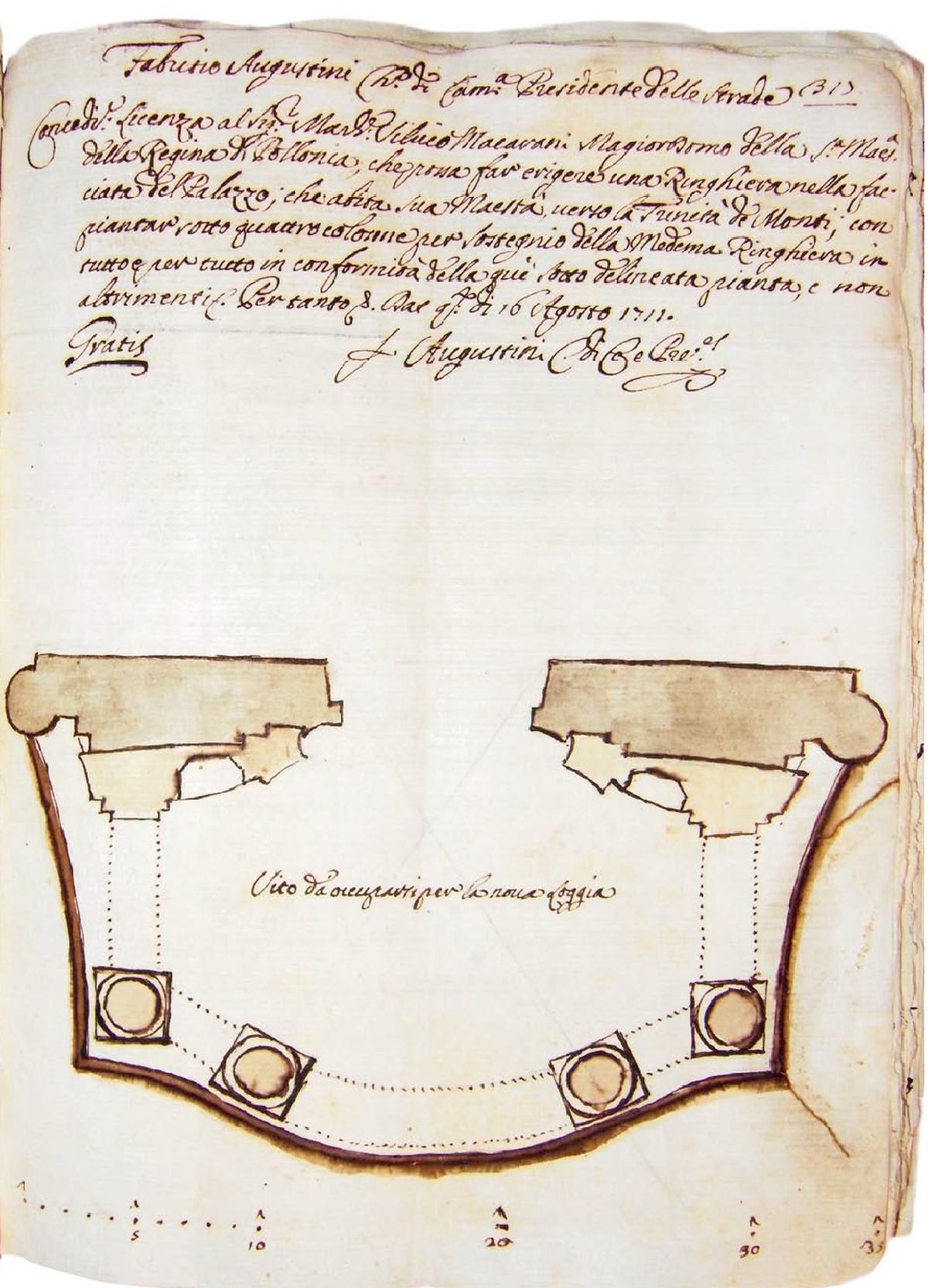 Maria Kazimiera's tempietta projection, probably designed by Filippo Juvarry, 1711, Rome, Italy