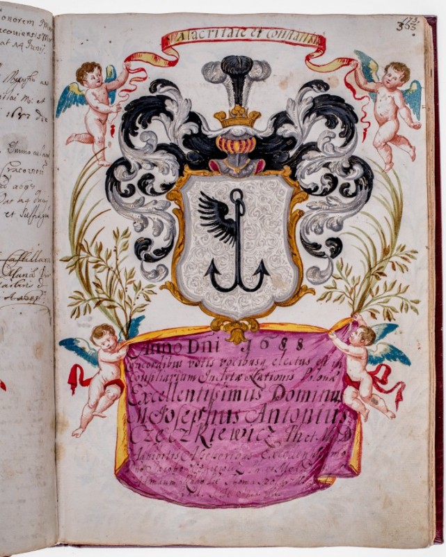 Herb własny, konsyliarz Józef Antoni Częczkiewicz, asystent Jakub Ozgiewicz , asystent Tomasz Szołdrski, 1688