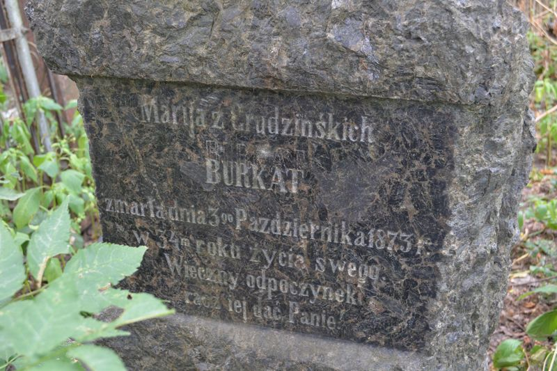 Gravestone inscription of Maria Burkat