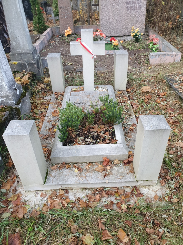 Photo showing Grave in the Catholic cemetery of a Polish Army officer killed in the Polish-Bolshevik war
