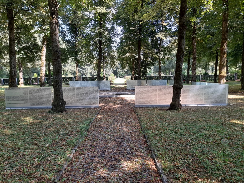 Dachau concentration camp victims' quarters (Ehrenhain I) in the Perlacher Forst cemetery