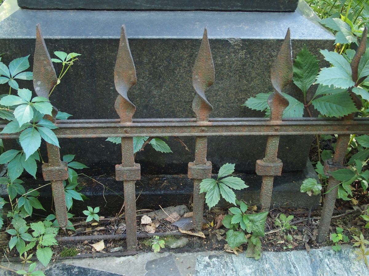 Ogrodzenie nagrobka Marii Kull, Romana Borkowskiego, Tomasza Borkowskiego, cmentarz Bajkowa w Kijowie, stan z 2021
