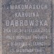 Fotografia przedstawiająca Tombstone of Karolina Dąbrowska