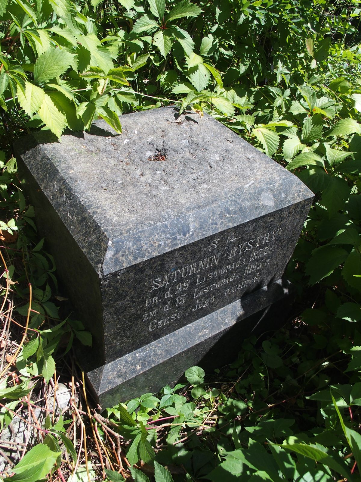 Tombstone of Saturnin Bystry, Baykova cemetery, Kyiv, as of 2021
