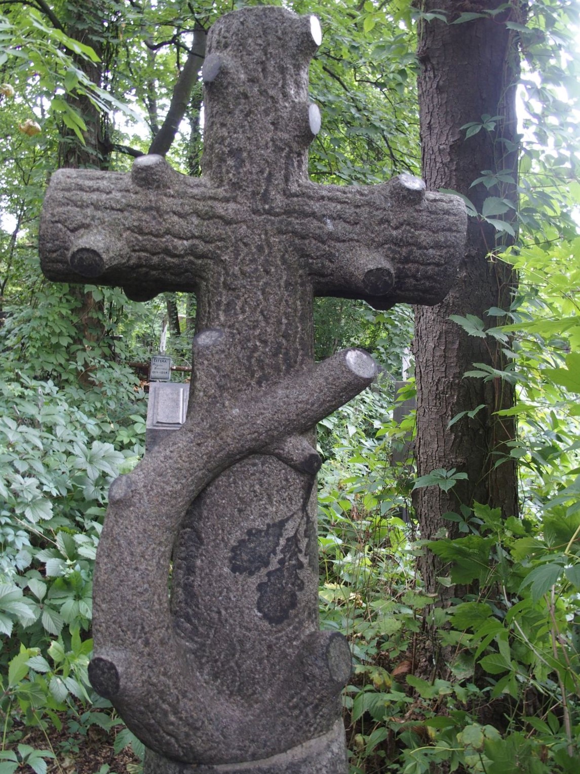 Cross from the gravestone of Victoria Slubovskaya, Baikal cemetery, Kyiv, as of 2021