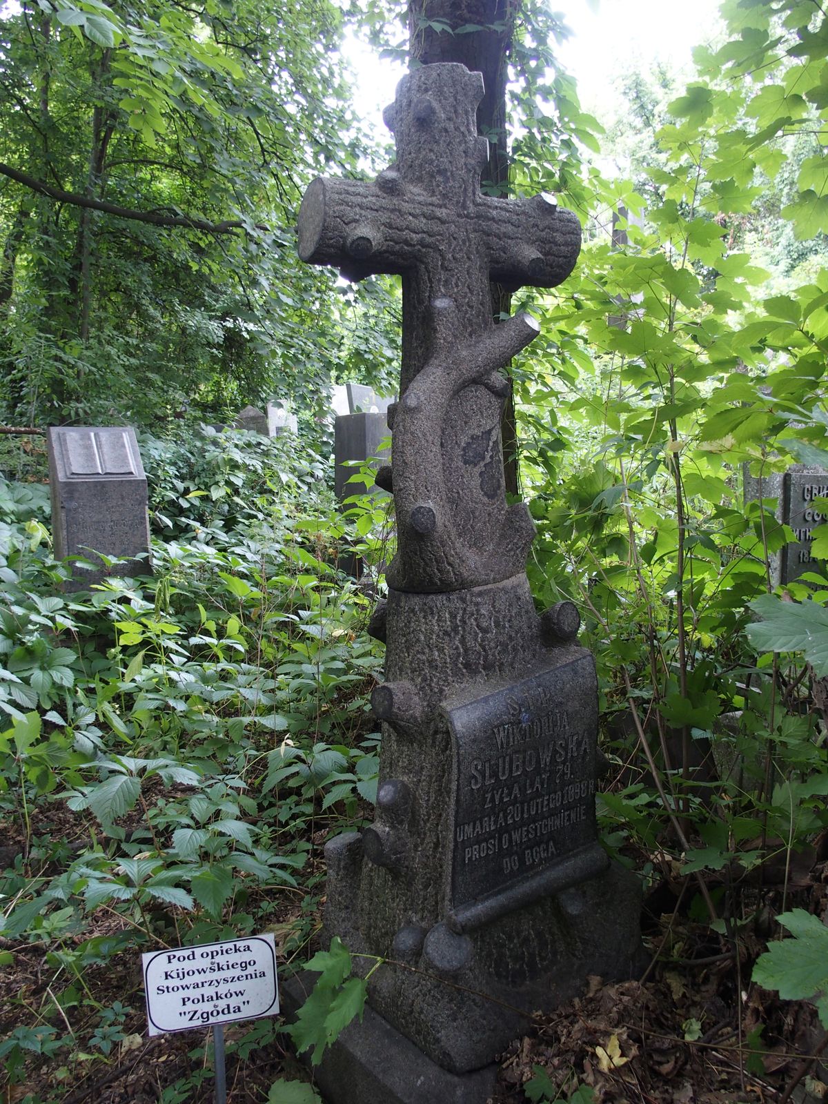 Tombstone of Viktoria Slubovskaya, Baikal cemetery, Kyiv, as of 2021