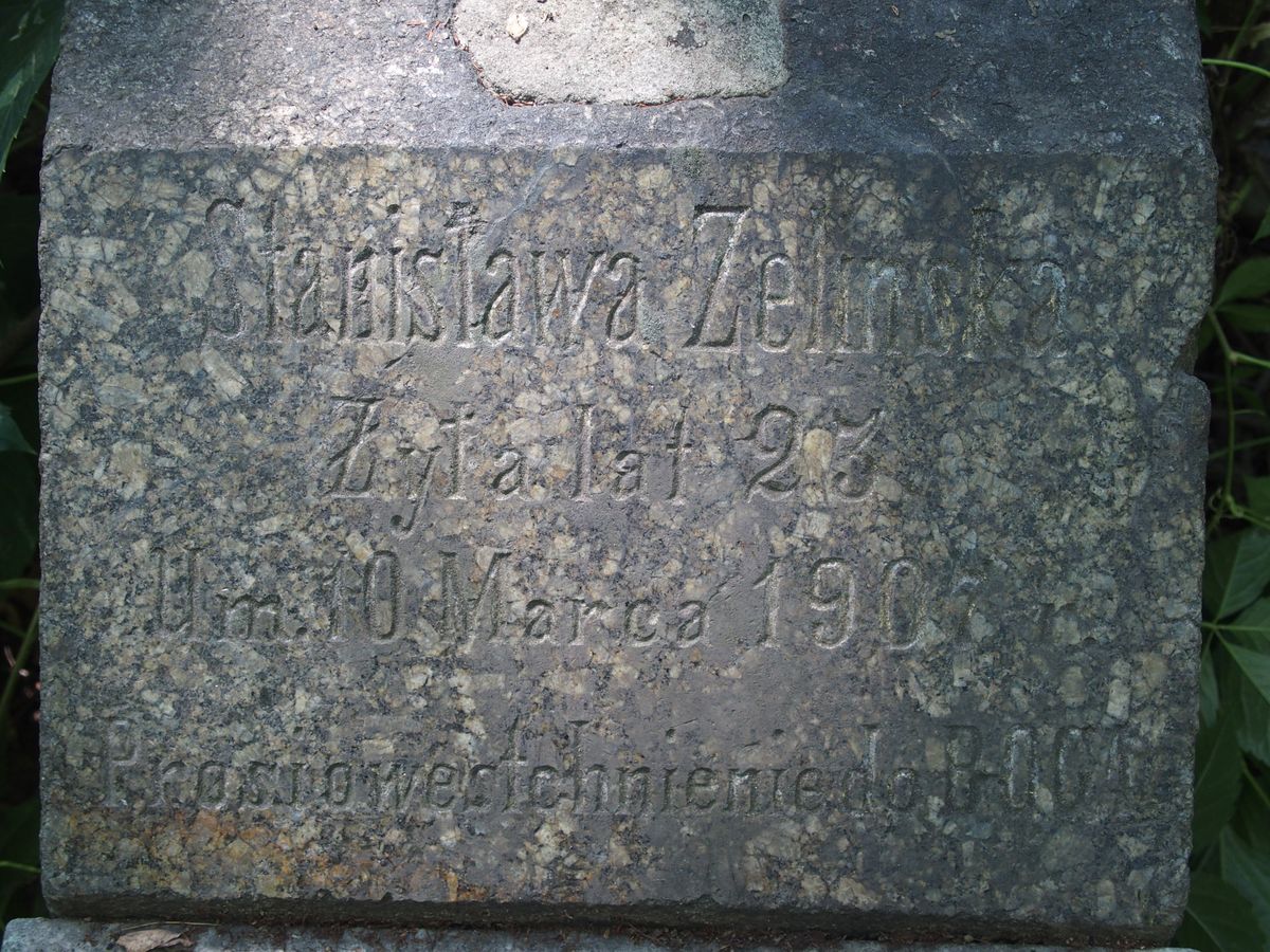 Gravestone inscription of Stanislava Zielinska, Maria Gaevska